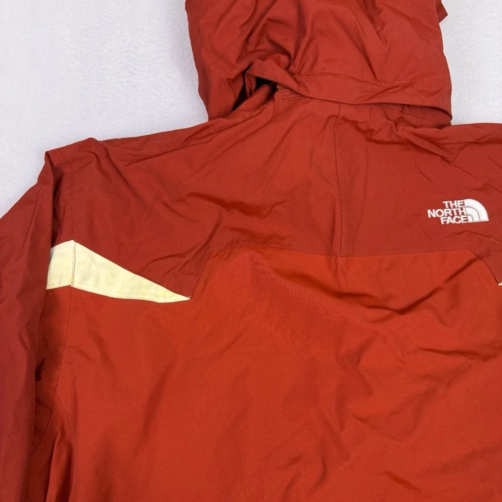 The North Face HyVent Ski Jacket Men's XL Red‎ Hooded Shell Stained